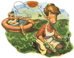 American Humor: A Beginning Fisherman Ruins the Fishing Trip